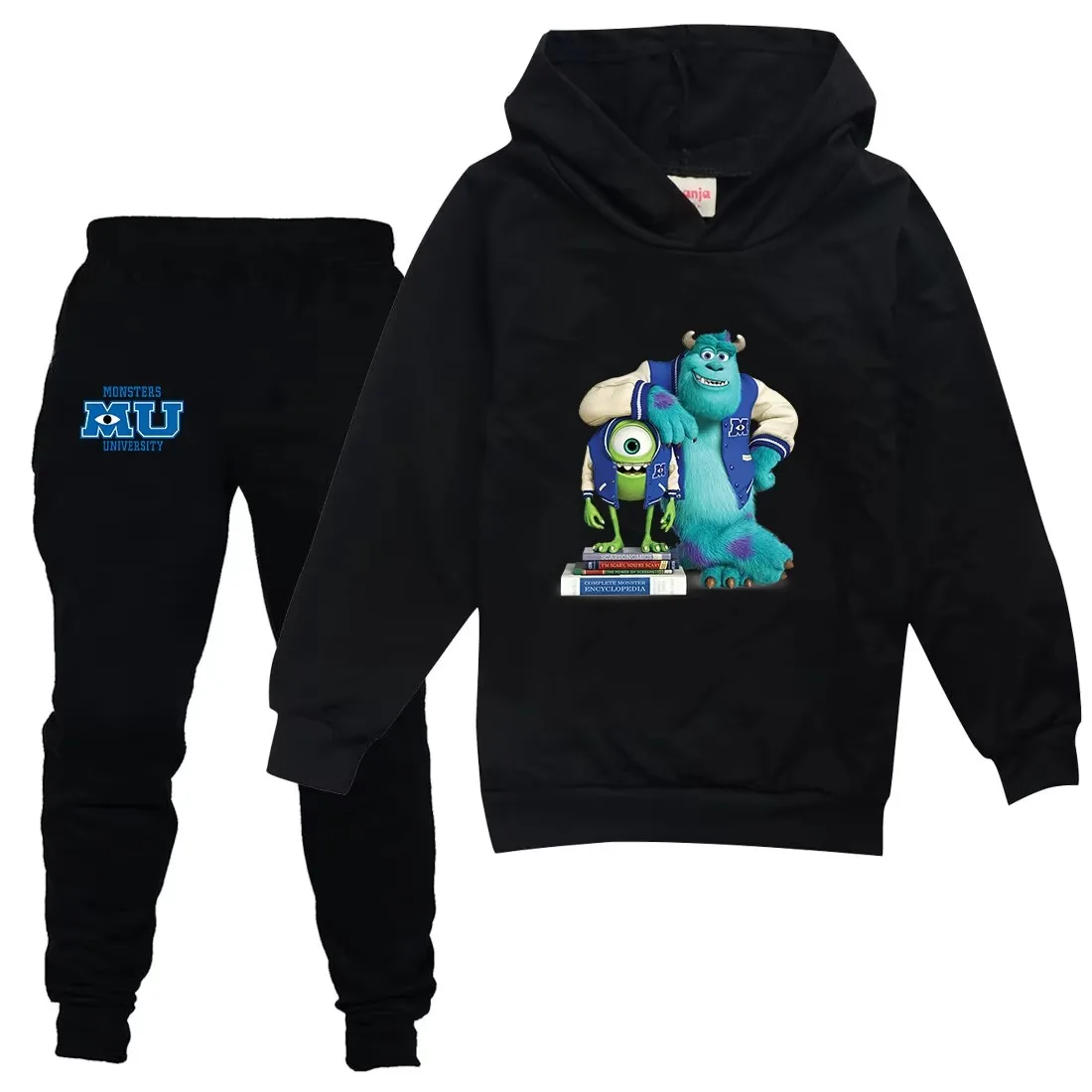 

2Pcs/Sets Disney Monsters University Boys Girls Casual Thin Hoodies Pants Children Outerwear Clothing Sets Kids Sportswear Suits