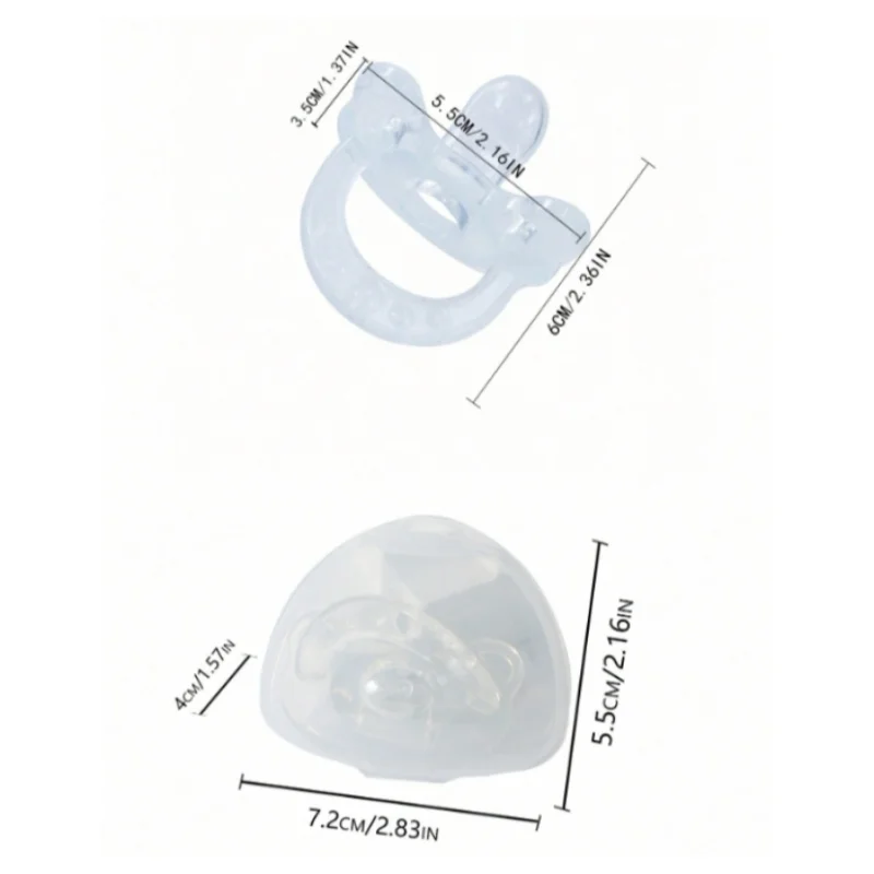 3pcs baby silicone pacifier with storage box flat head liquid silicone teether anti-flatulence