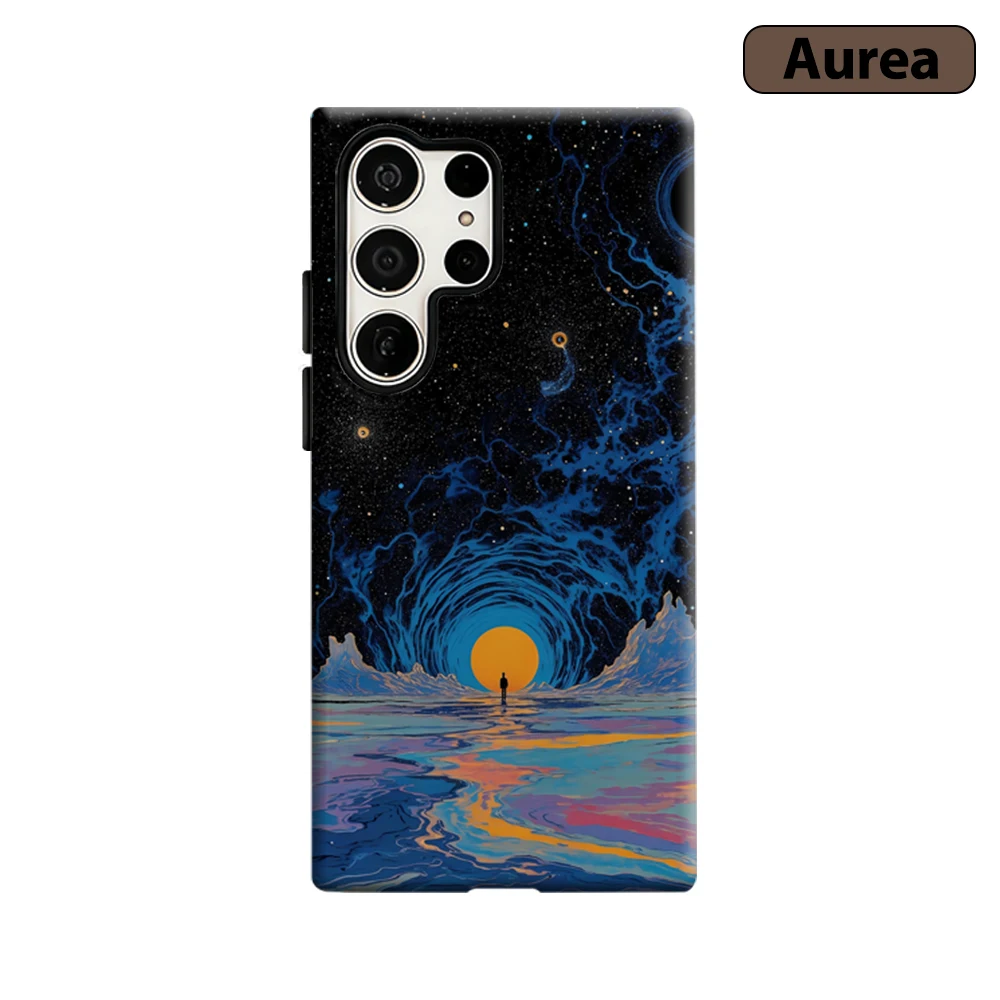 Cosmic Horizon Phone Case for Samsung Galaxy S25 Ultra S24 S23 Ultra Plus Shockproof Double Layer Tough Back Cover