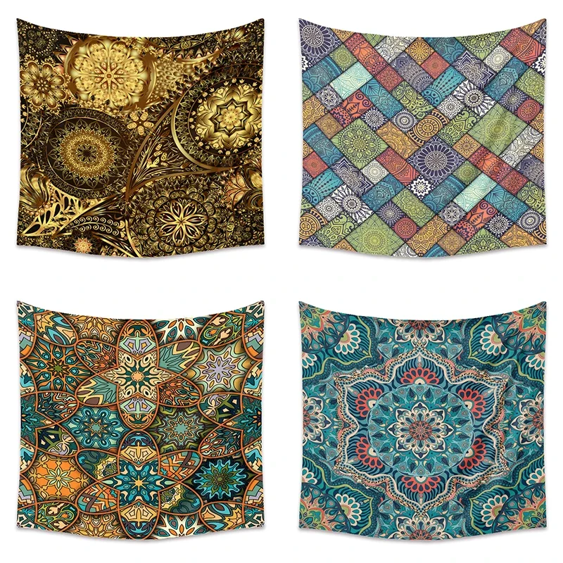 Tapestry Custom Tapestry Clearance Mandala Bohemian Tapestry Indian Wall Hanging Psychedelic Cloth Rug Ceiling Background Home