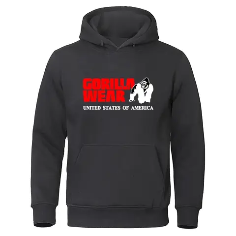 Men's clothing brand hooded sweatshirt  gorilla pattern printed sweatshirt  retro casual sweatshirt
