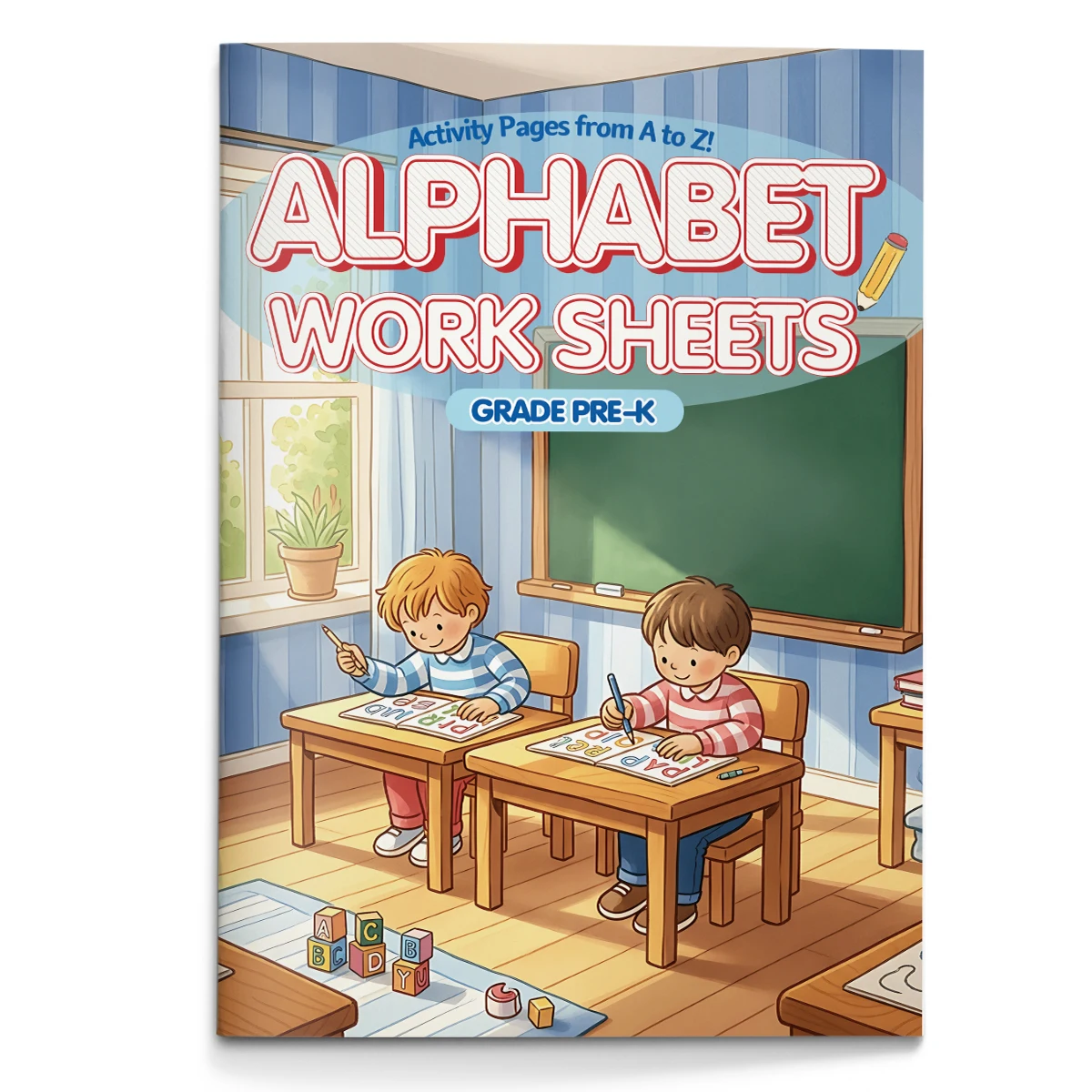 Children's alphabet coloring book, cute cartoon patterns, preschool early education workbook, boost your baby's hands-on skills