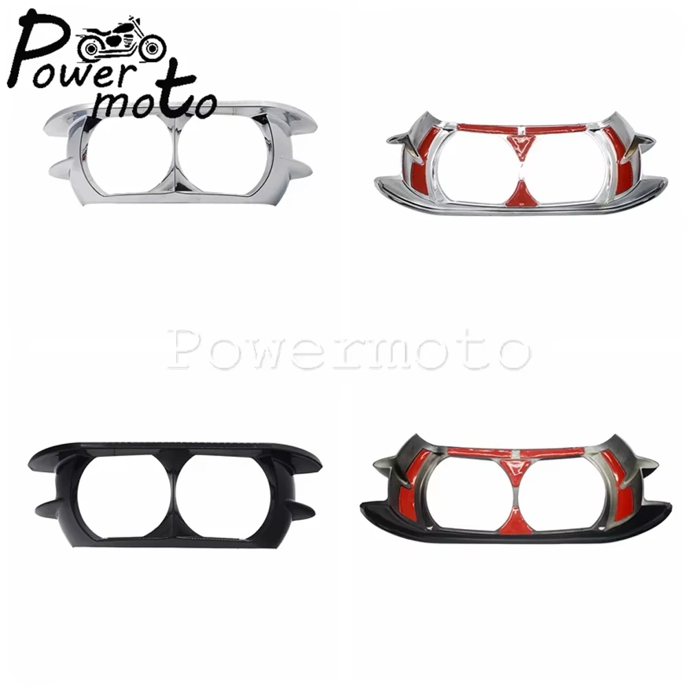 For Harley Road Glide FLTRX FLTRU FLTRXS FLTRXSE Head Light Ring Frame 15-20 Motorcycle Dual Headlight Bezel Trim Fairing Covers
