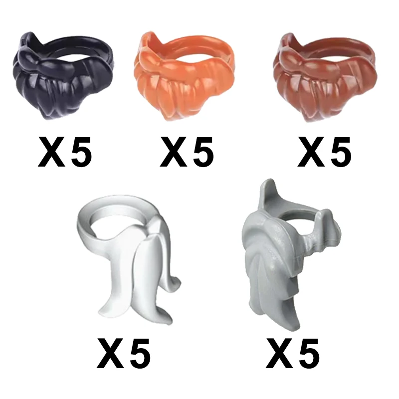 MOC جندي القرون الوسطى اللبنات الملك اللحية خوذة عسكرية وشاح نظارات حزام قبعة رعاة البقر بطة قبعة ألعاب صغيرة الطوب هدية K042