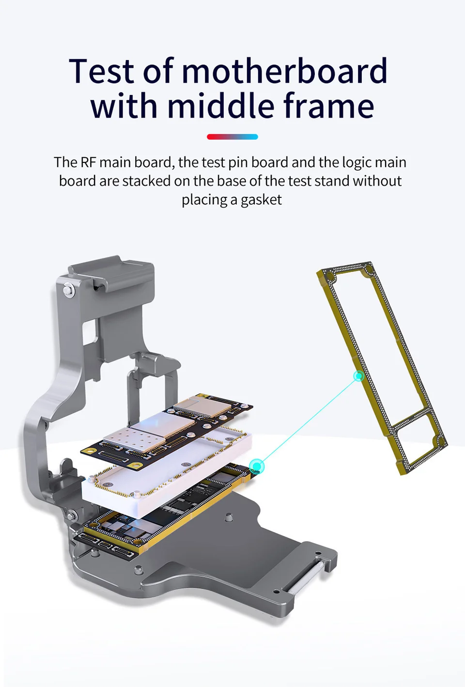 3-11 Tester Tools Double Head Gold Plate High Precise Motherboard Layer Testing Fixture For Phone