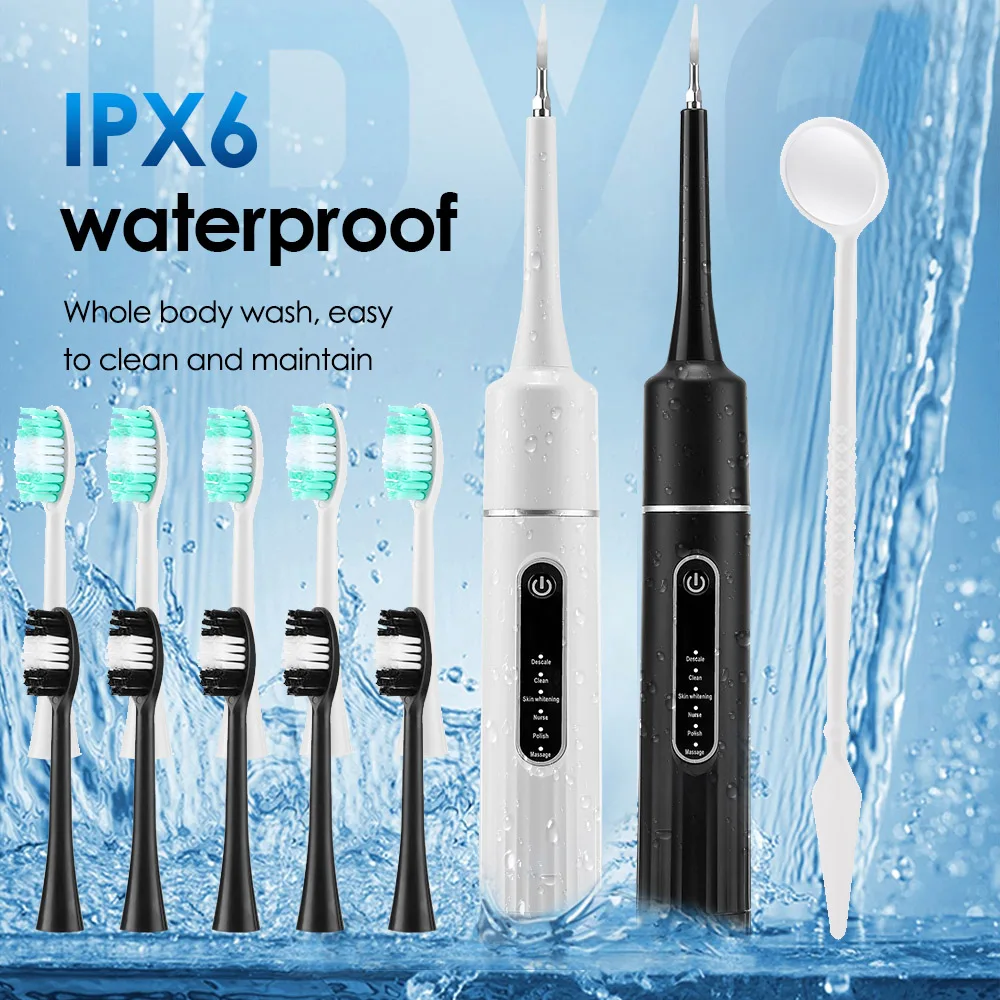 Electric Sonic Dental Calculus Scaler 6 Gears Oral Teeth Tartar Remover Plaque Stains Removal Teeth Cleaner Teeth Whitening