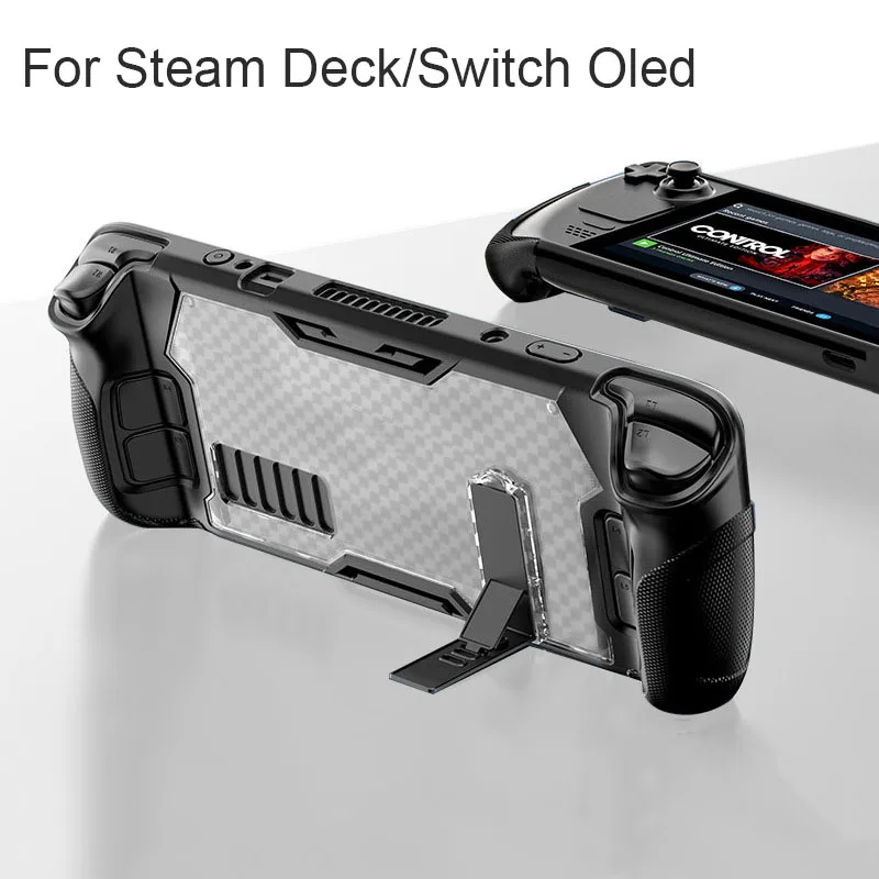 

For Steam Deck/oled Host Handheld Protective Case with Magnetic Bracket Anti-Drop Portable Game Console Protective Case