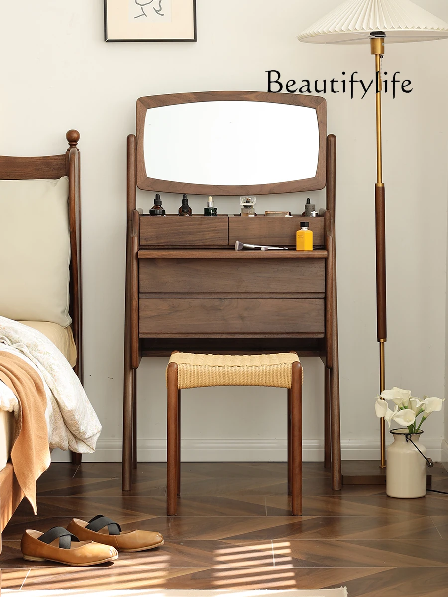 American-Style Chinese Style Dressing Table Home Solid Wood Simplicity Makeup Table