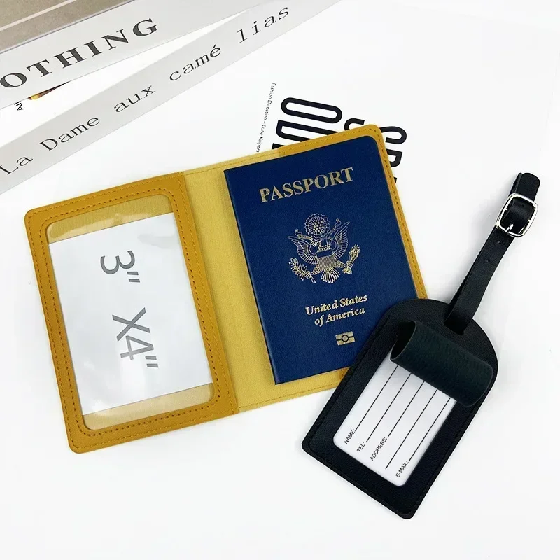 Pu Leather Passport Holder Case Travel Accessories Luggage Tags Bussiness Ticket Holder Passport Cover for Womem Girl