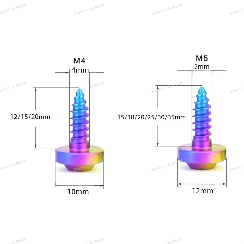 Titanium Alloy Bolts M4 M5 Torx Screws Self-Tapping Flange Head Screws Motorcycle Shell Fixing Die Screws Frosted Candy Color