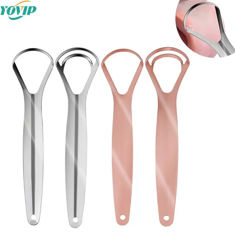 

1Pc Travel Portable Single/Double Layer Tongue Scraper Reusable Stainless Steel Oral Mouth Brush Tongue Scraper