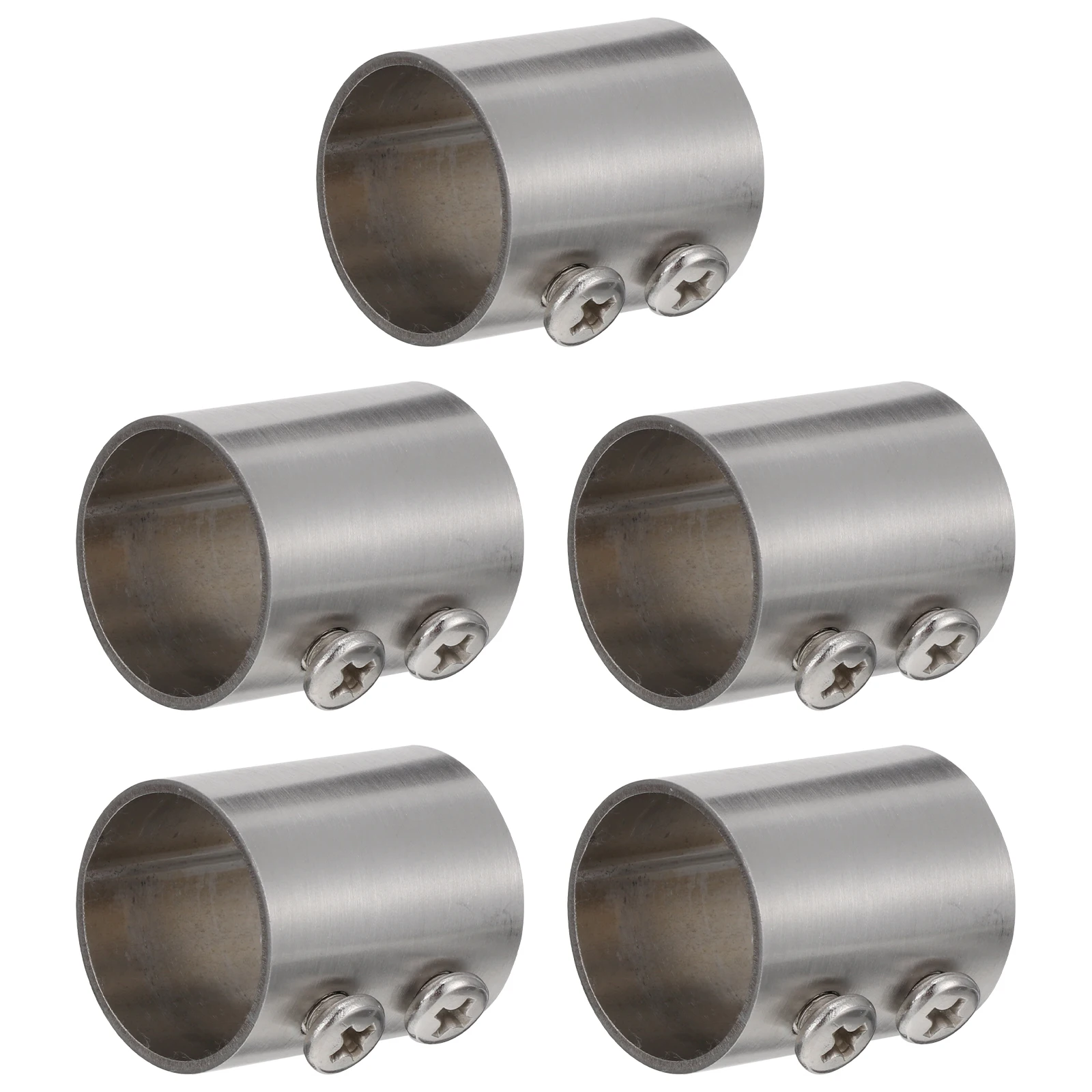 

5pcs Stainless Steel Clothes Rod Connector Extension Head Wardrobe Bracket Curtain Pipe Anti Rust Home Accessories