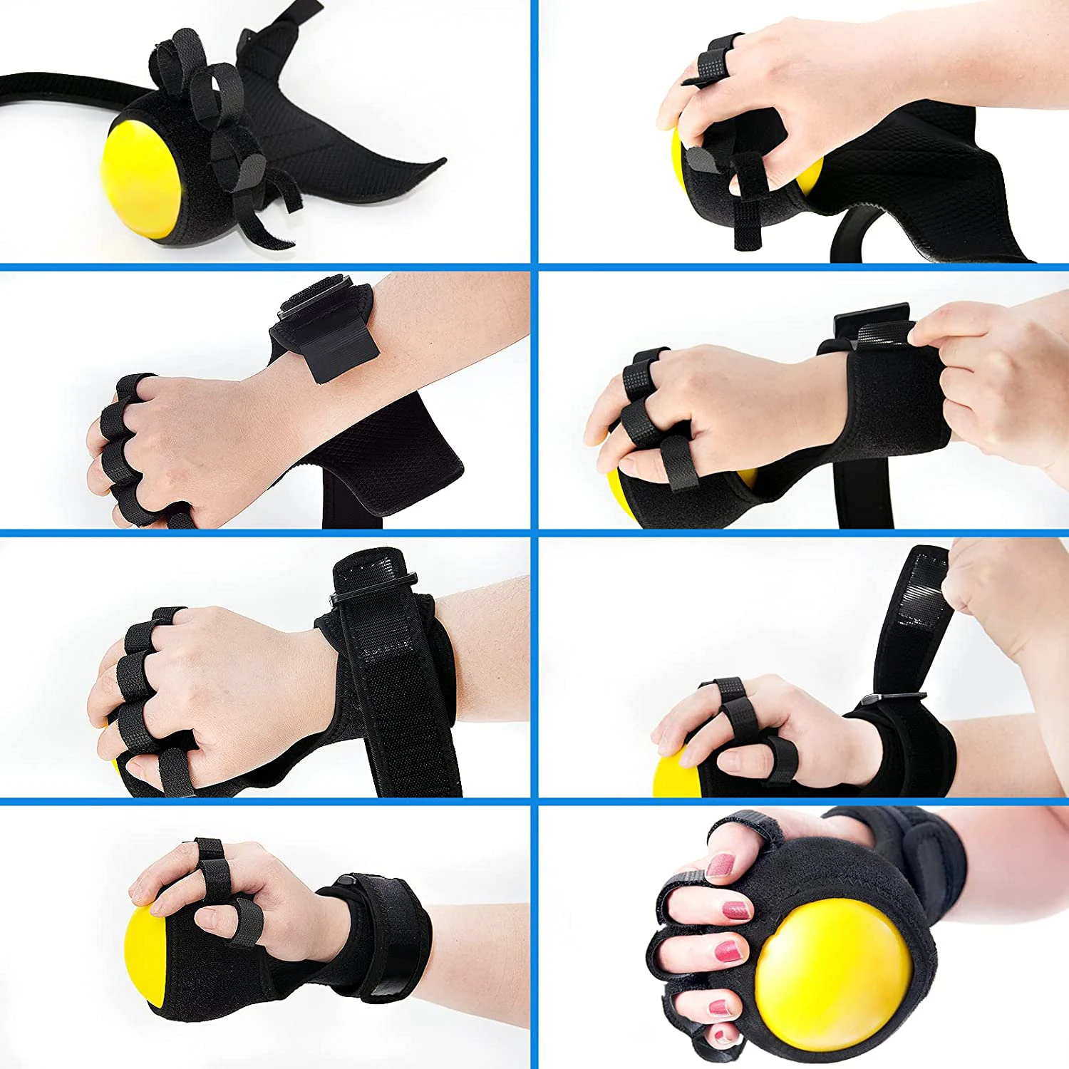 Adjustable Finger Gripper Power Training Ball-Hand Grip Ball Exercise Hemiplegia Strength RehabilitationTool Medical Splint