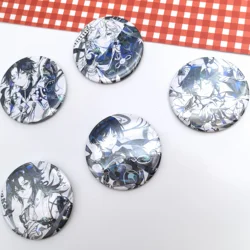 1PC Anime Game Genshin Impact Venti Scaramouche Badges Clothes Jewelry Collar Fashion Laser Brooch Accessories Gifts For Friend