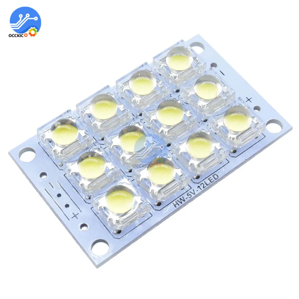 DC 3V-5V 12 LED Super Bright White LED Piranha Board Night LED Lights Lamp Module Board Diy Kit