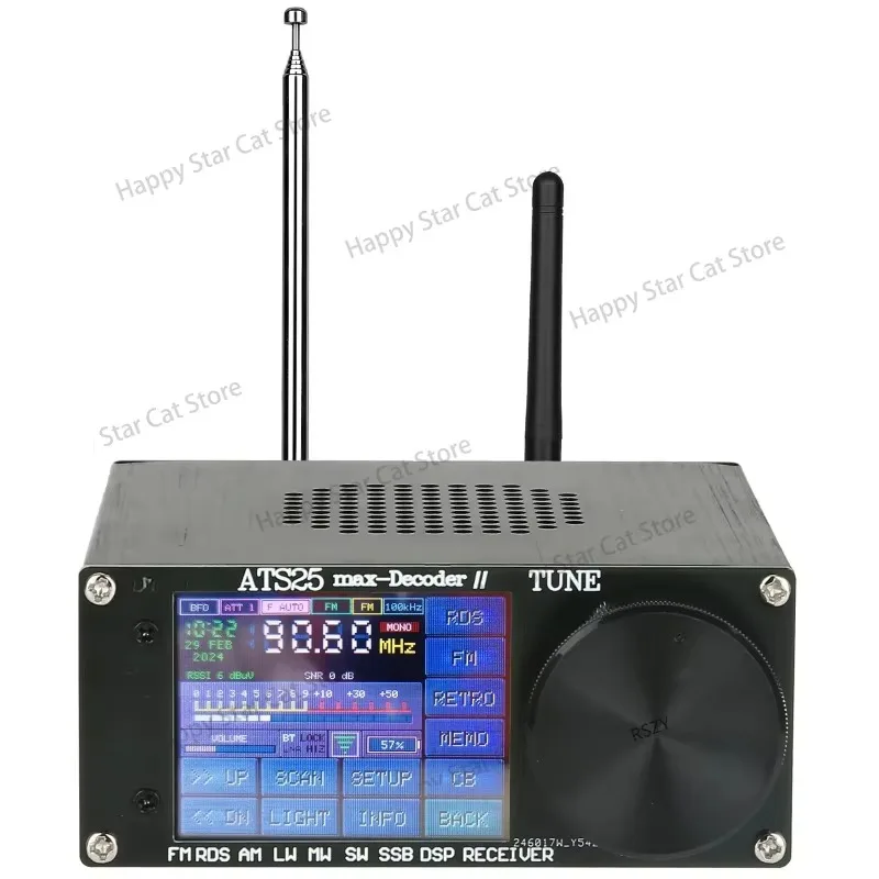 2024 4.17 Official Registered Code ATS25 Max Decoder Ⅱ Full Radio DSP FM LW MW SW SSB Receiver 64-108M Bluetooth Radio Receiver