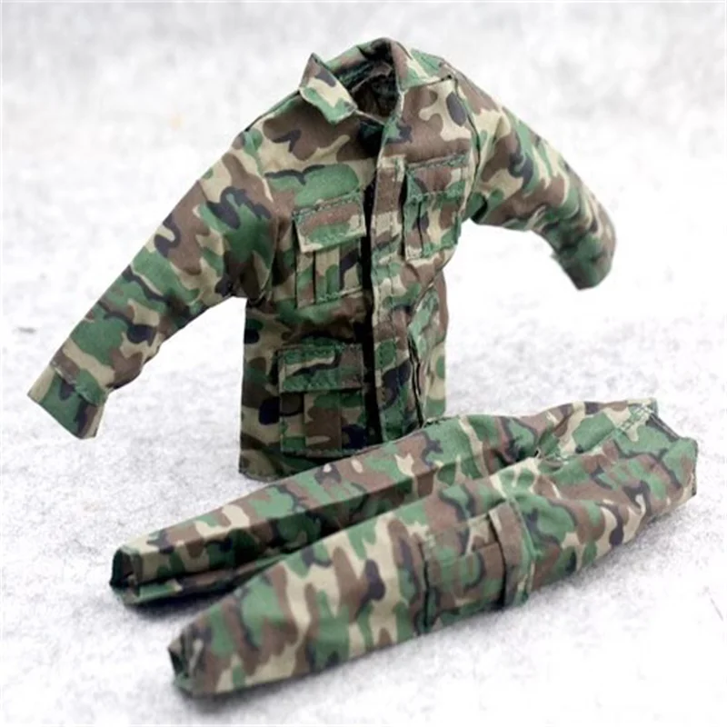 

1/6 Soldier Accessories Jungle Camouflage Combat Suit US Military Tops Pants Model Toy For 12'' Action Figure Body In Stock