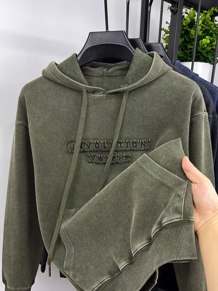 Designer Brand Embroidered Hoodie Men's Autumn/Winter New Luxury Fashion Personalized Patch Design Korean Casual Sweatshirt