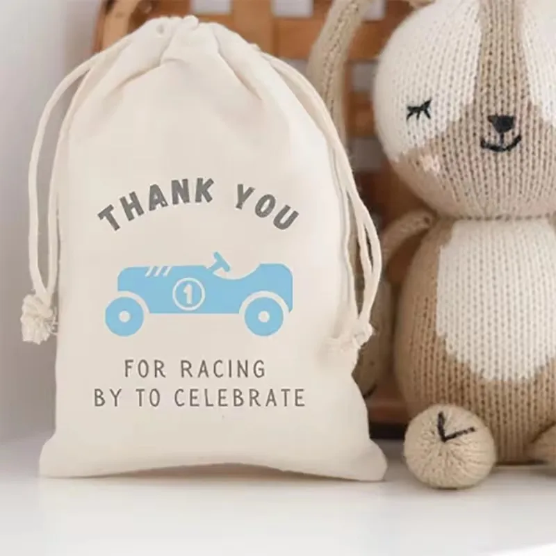 20 blue Race Car Themed Birthday Party Bag Kid Boy 1th 2th 3th 4th 5th 6th 7th 8th 9th 10th Birthday Decoration thank you Gift