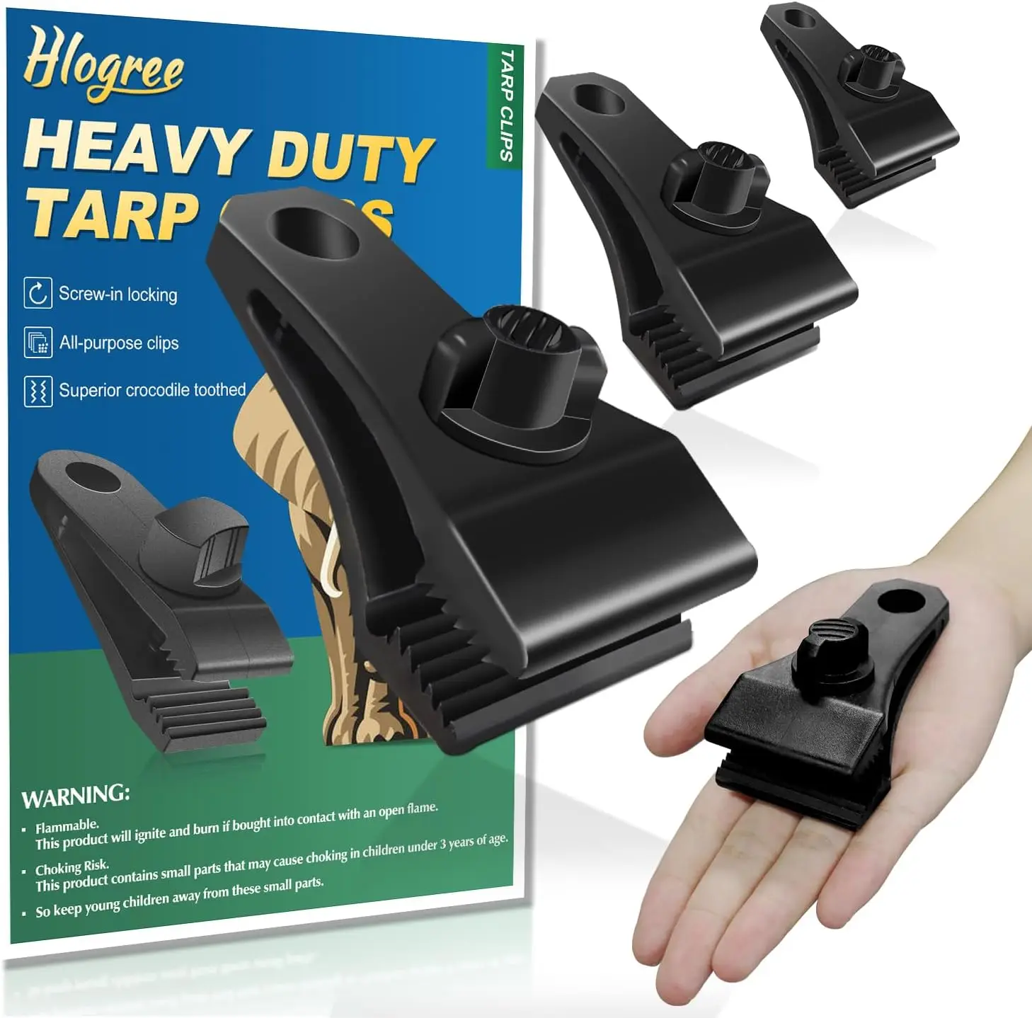 

40 Pcs Heavy Duty Tarp Clips with Lock Grip for Outdoor Camping Car Canopies