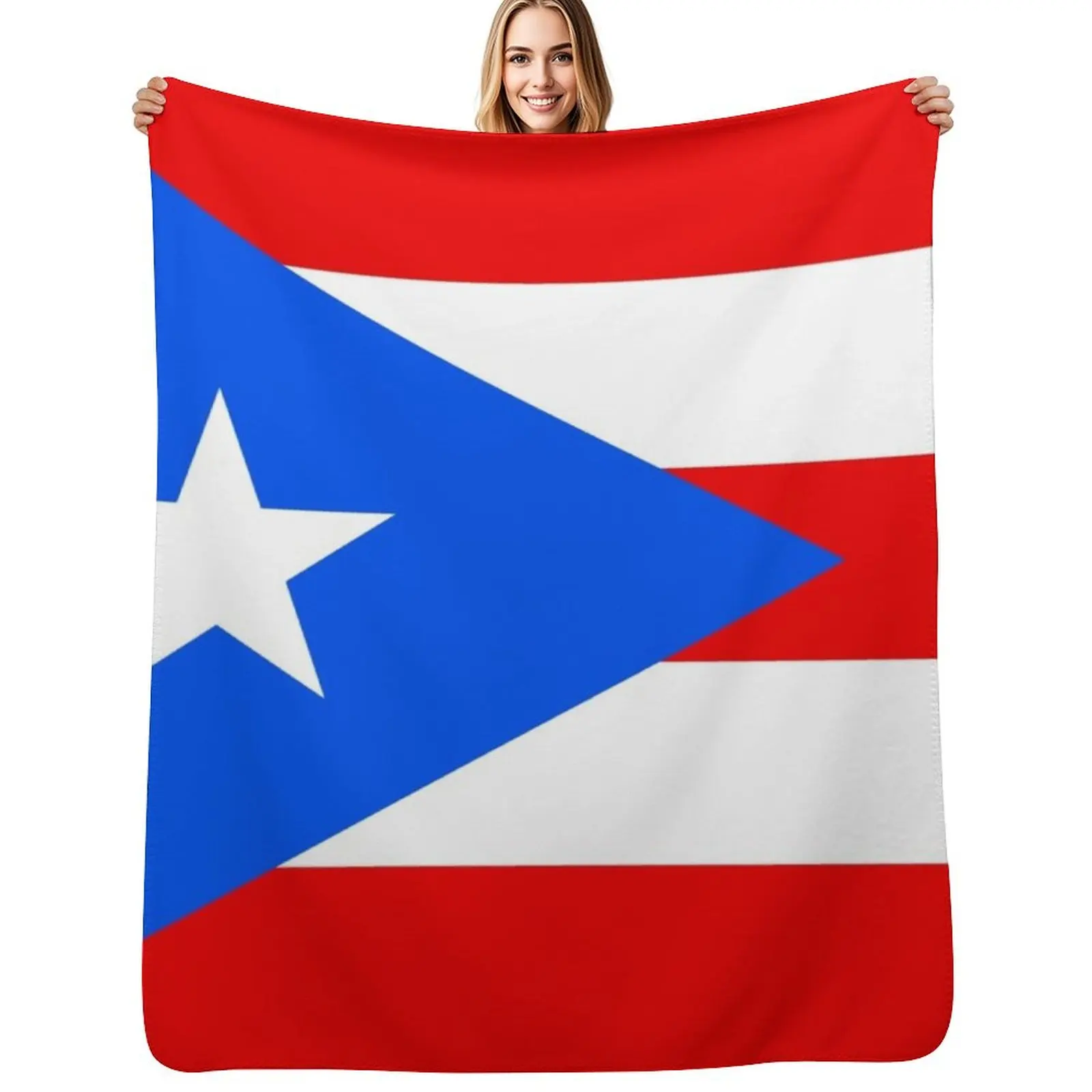 

Flag of Puerto Rico Throw Blanket Warm Flannel Blanket for Couch Chair Bedroom