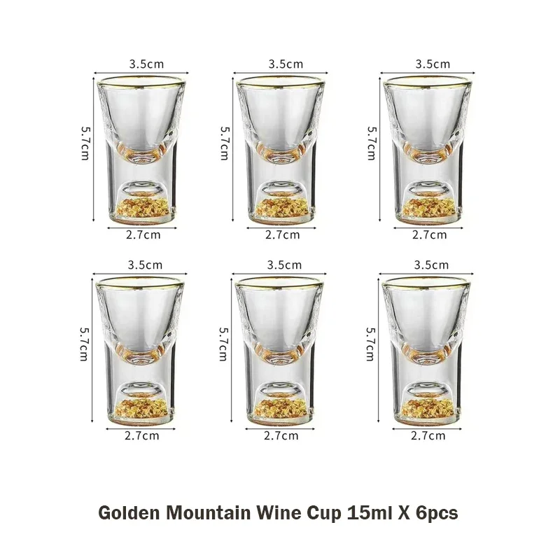 Weißweinglas-Set aus Goldfolie im chinesischen Stil, personalisierter kreativer Jinshan-Barzubehör-Dekanter, kleiner Schnapsbecher für zu Hause, Bar-Sets