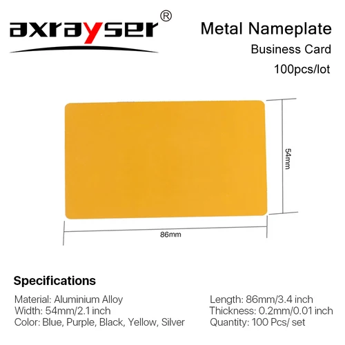 Imagen 2 del producto 100 Uds placa de identificación de Metal tarjetas en blanco de negocios Material Multicolor de aleación de aluminio 5 colores para máquina grabada de marcado láser