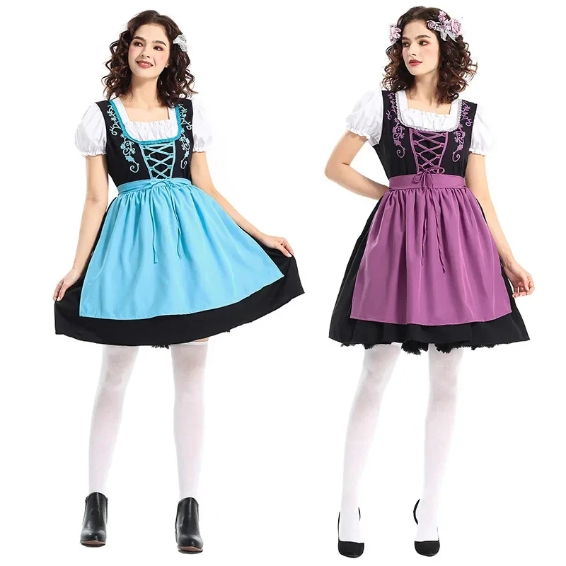 

Adult Bavarian Traditional Wench Waitress Cosplay Costume German Oktoberfest Beer Girl Maid Dirndl Dress Carnival Party Dresses