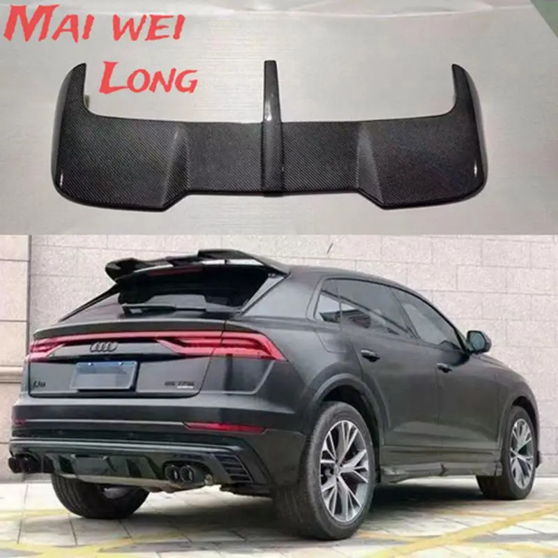 

Rear Trunk Roof Spoiler Lip Wing For Audi Q8 SQ8 2019-2022 4 Door SUV Carbon Fiber Car Tailgate Flap Tail Window Upper Splitter