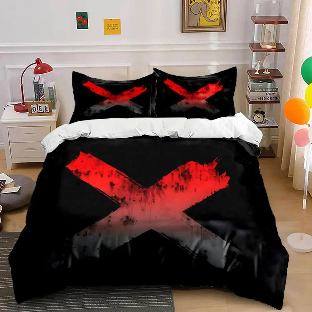 

Red X Decorative Canvas Set Soft Comfortable Duvet Cover Bedding Set Included 1*Duvet Cover & 2*Pillowcases, gift