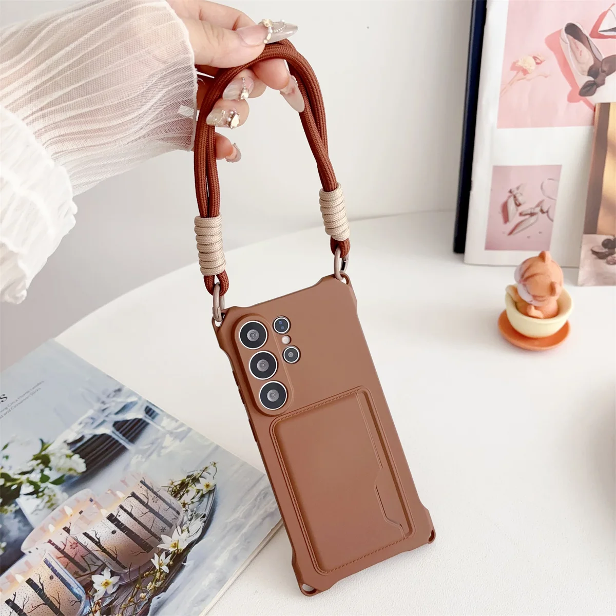 Handgelenkband Brieftasche Kartenhalter Handyhülle für Samsung Galaxy S26 S25 S24 Ultra S23 FE S22 Plus A17 A56 Silikon Schutzhülle – Detail 27