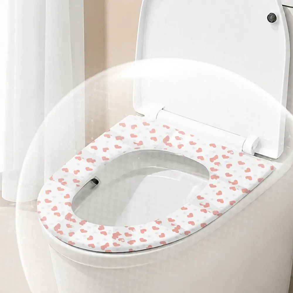 New Disposable Toilet Seat Cover Heart Shaped Waterproof Toilet Cover Sticker Portable Seat Protector Public Toilets