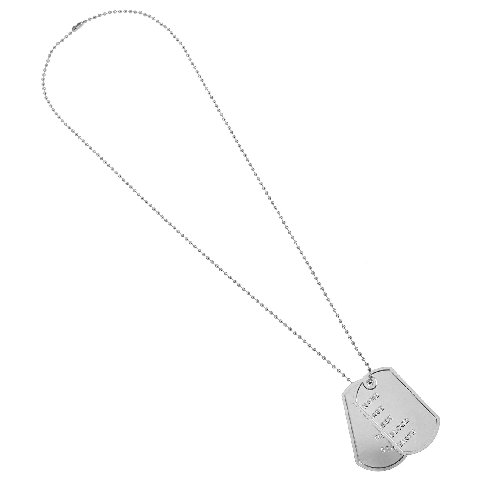 

1 set Dog Tag Necklace For Military Style Pendant Chain Durable Silver Tone Metal Design Carnival Cosplay Party Wear Men Jewelry
