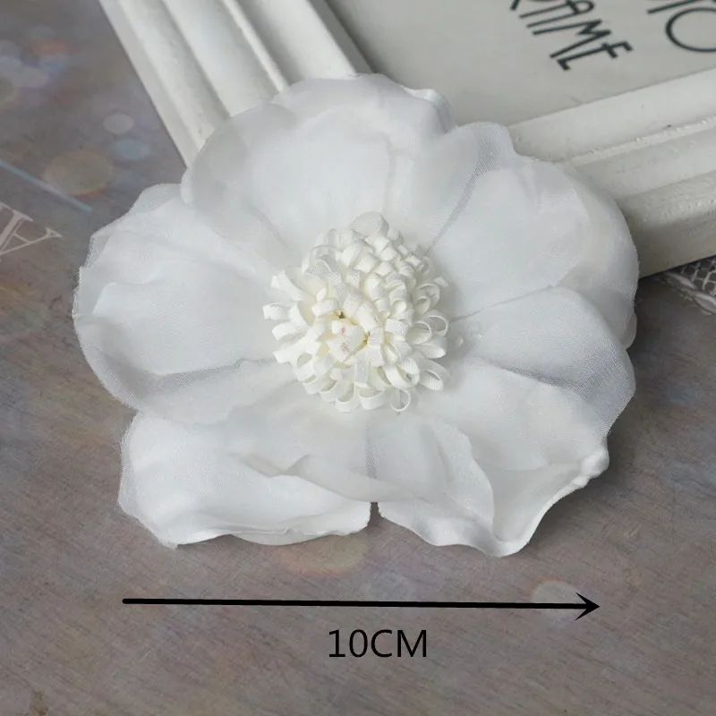 10PCS Off White Series Mix Styles Set Chiffon Fabric Flowers For Wedding Invitation Artificial Flowers For Dress Hat Decoration