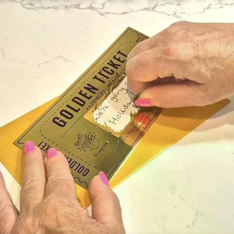 

1 комплект, роскошный золотой билет-сюрприз, скретч-карта, Рождественский сюрприз, открытка, скретч-открытка, подарок-сюрприз, лотерейный подарок