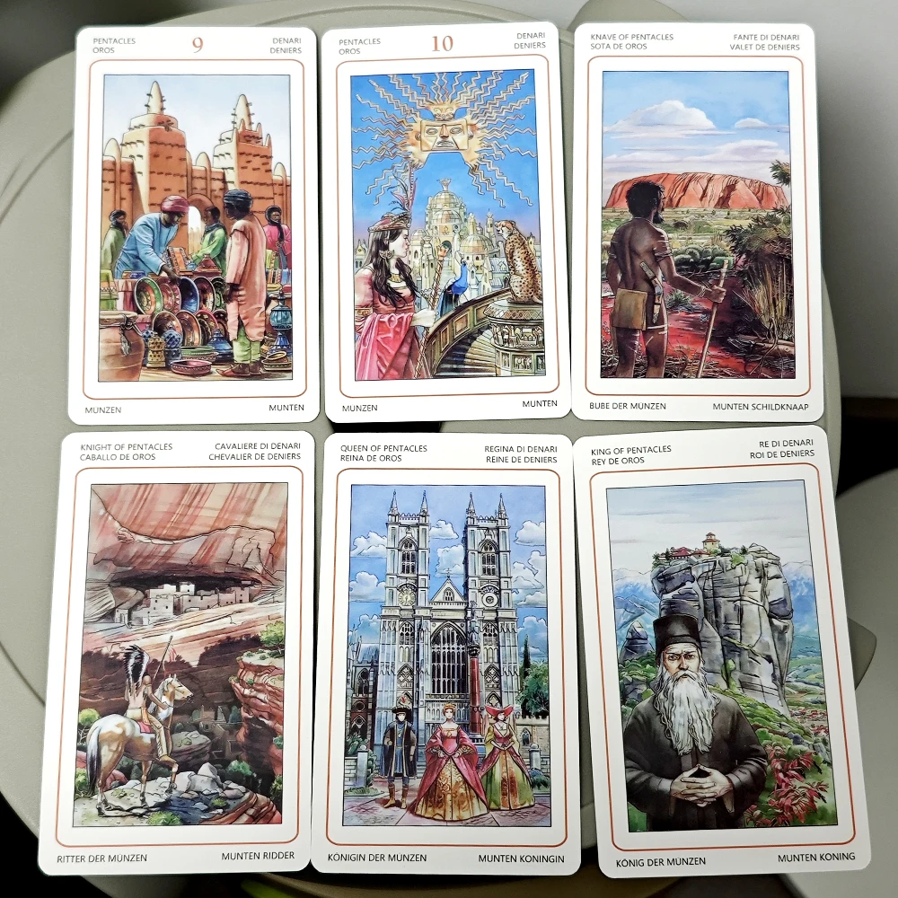 12*7cm Sacred Sites Tarot 78 Pcs Colorful Tarot Cards Connect with The Age-old Wisdom of Temples, Shrines, and Sacred Places