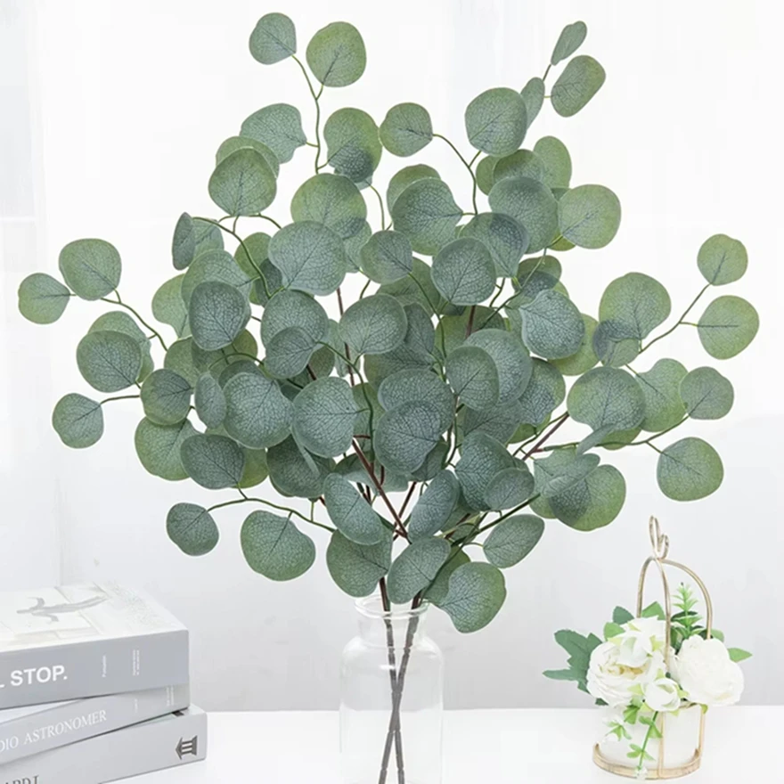

Artificial Plants Eucalyptus Leaves Vine Christmas Decor Vase Home Table Arrangement Wedding Party Garden Rose Scrapbook Flowers