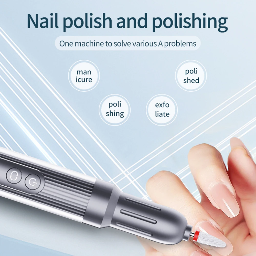 مجموعة أقلام طحن الأظافر USB للاستخدام المنزلي، مجموعة أدوات تلميع الأظافر لإزالة الجلد الميت #3