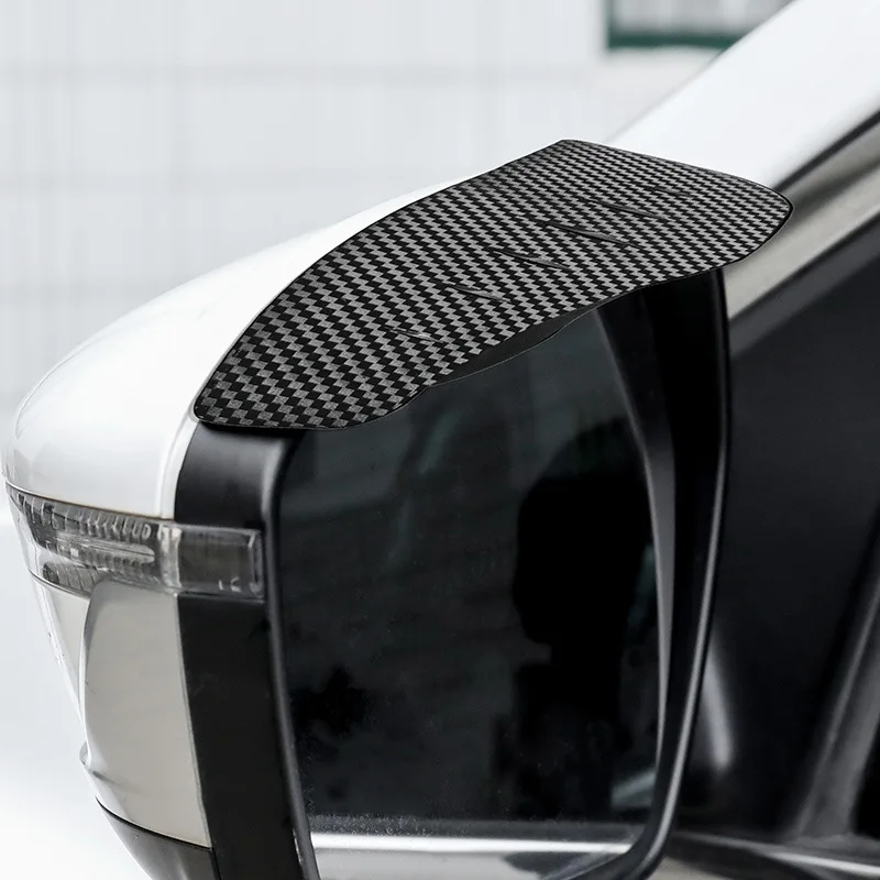 New 3R carbon fiber pattern car rearview mirror rain eyebrow multi-functional spoiler car decorative rain gear universal