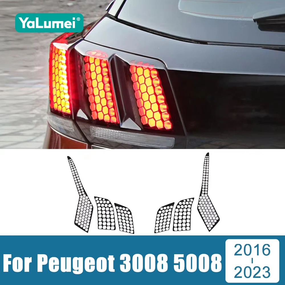 

Car Honeycomb Stickers For Peugeot 3008 GT 2016 2017 2018 2019 2020 2021 2022 2023 Hybrid Rear Lamp Decoration Wrap Cover Films