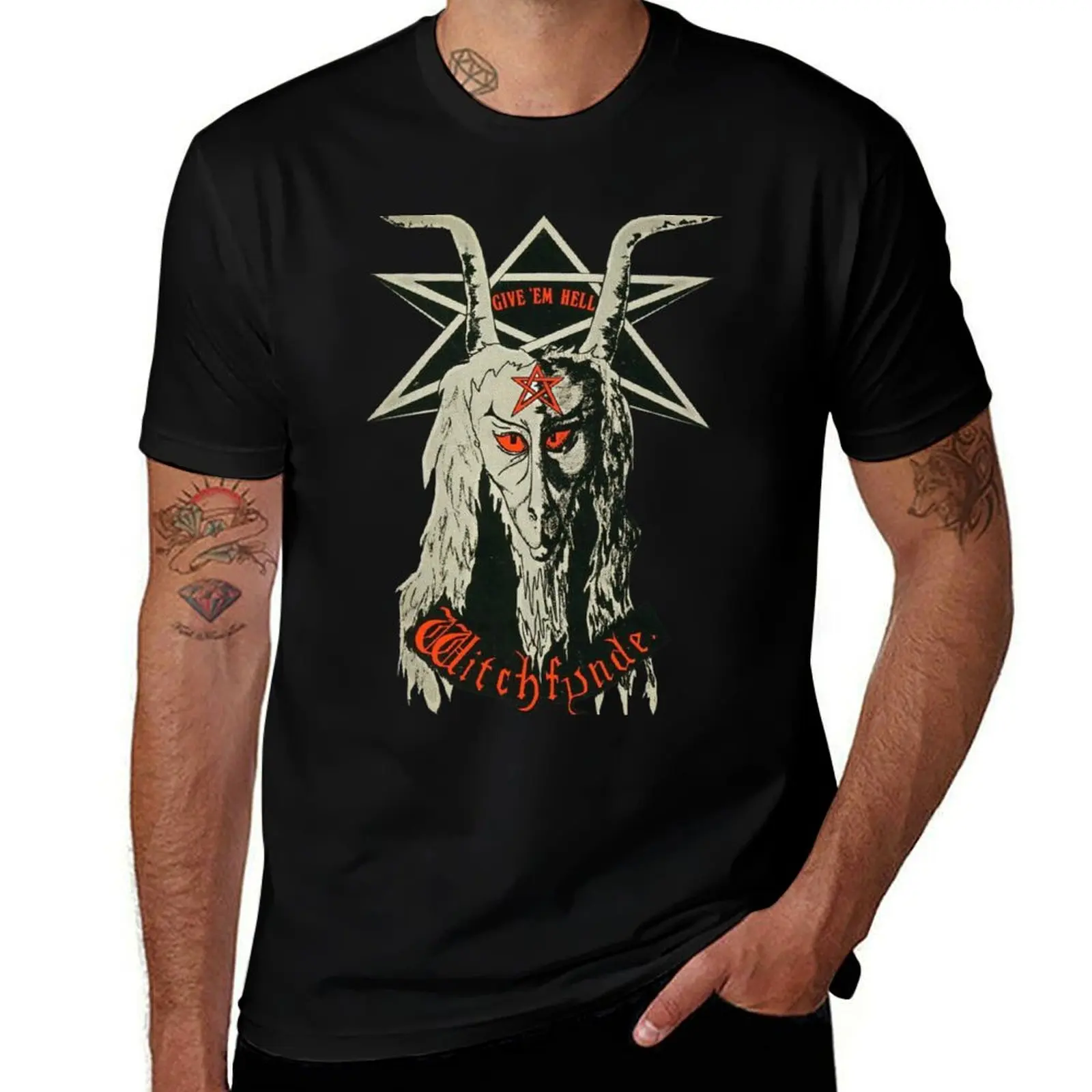 

Witchfynde - Give 'Em Hell T-Shirt Stylish Print Short Sleeve Tee