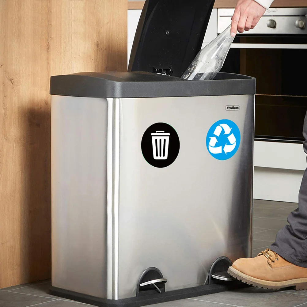 Garbage Classification Label Waste Sorting Stickers Tag Applique Container Decals Pvc Reminding Trash Can