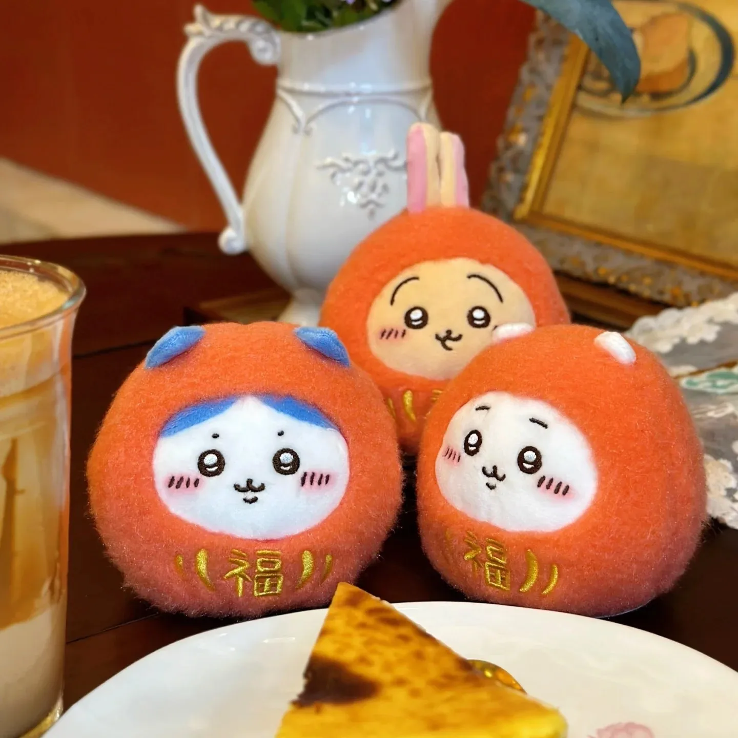 Chiikawa Lucky Daruma-serie pluche sleutelhanger Usagi Hachiware Chikawas  tivo climax schattige rode Kawaii pop zacht speelgoed hanger cadeau