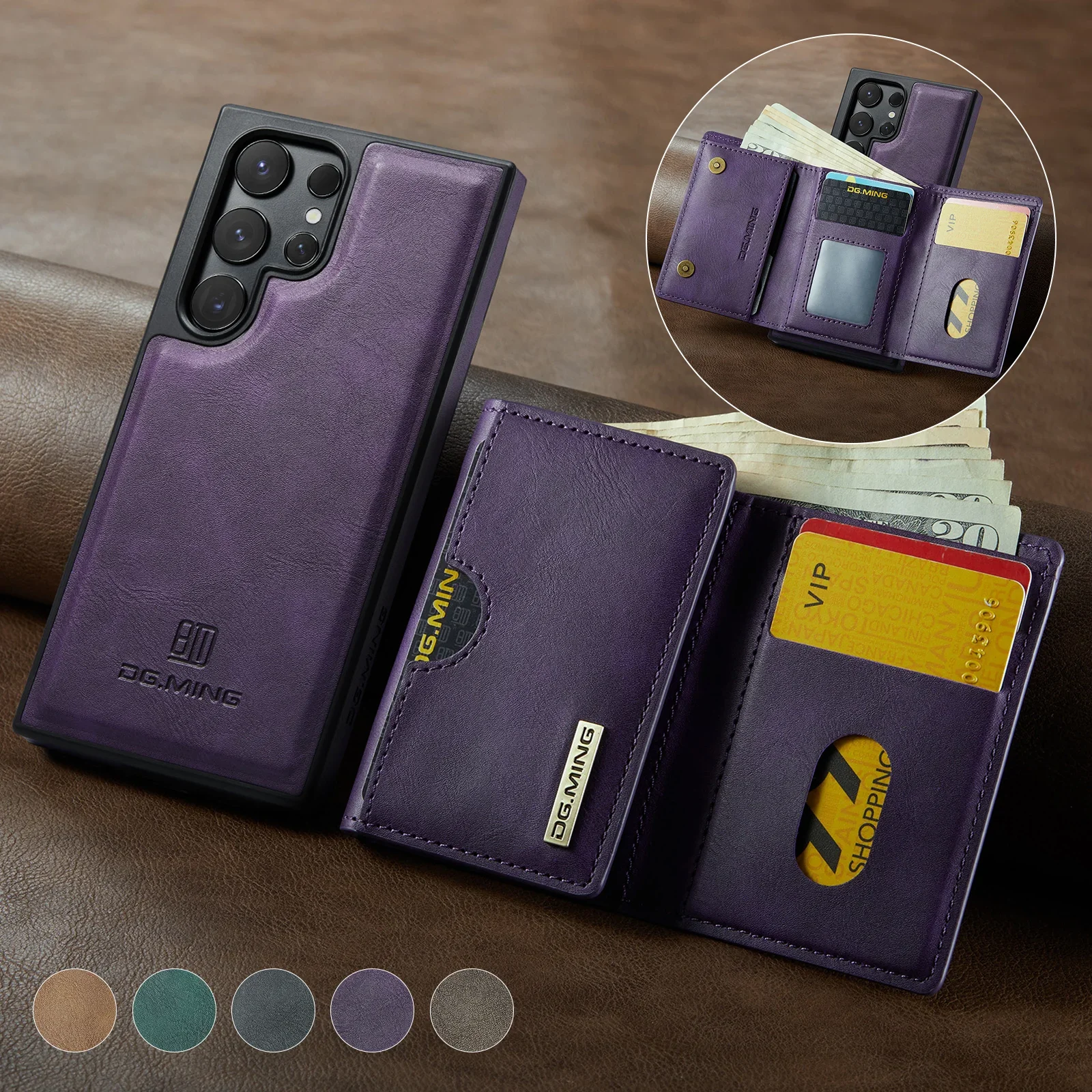 

Съемный магнитный чехол-кошелек для Samsung Galaxy S25 Ultra S24 S23 S22 Plus S21 для Magsafe RFID-блокирующий чехол-держатель для карт