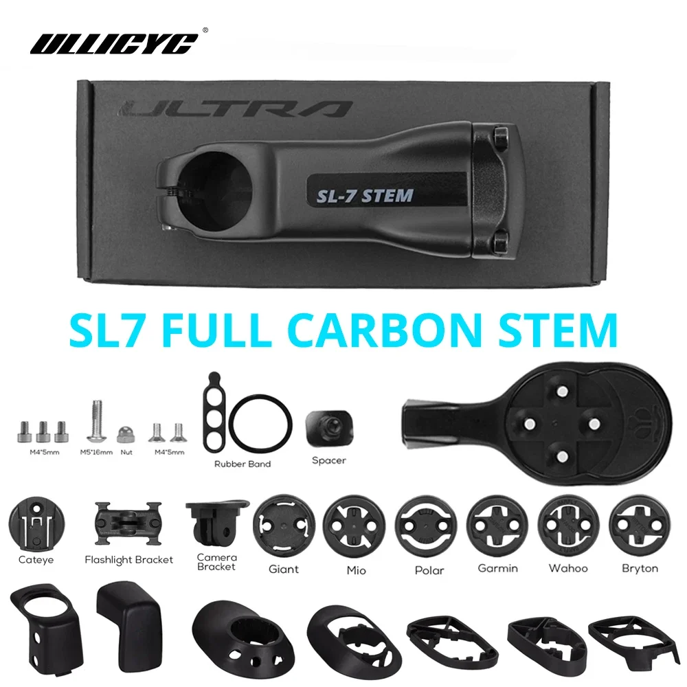 

For SL7 Full Carbon Stem Bicycle Ultralight 140g Bike Stem Aero Riser Integrated Internal Wiring Hidden Cockpit 70mm-130mm