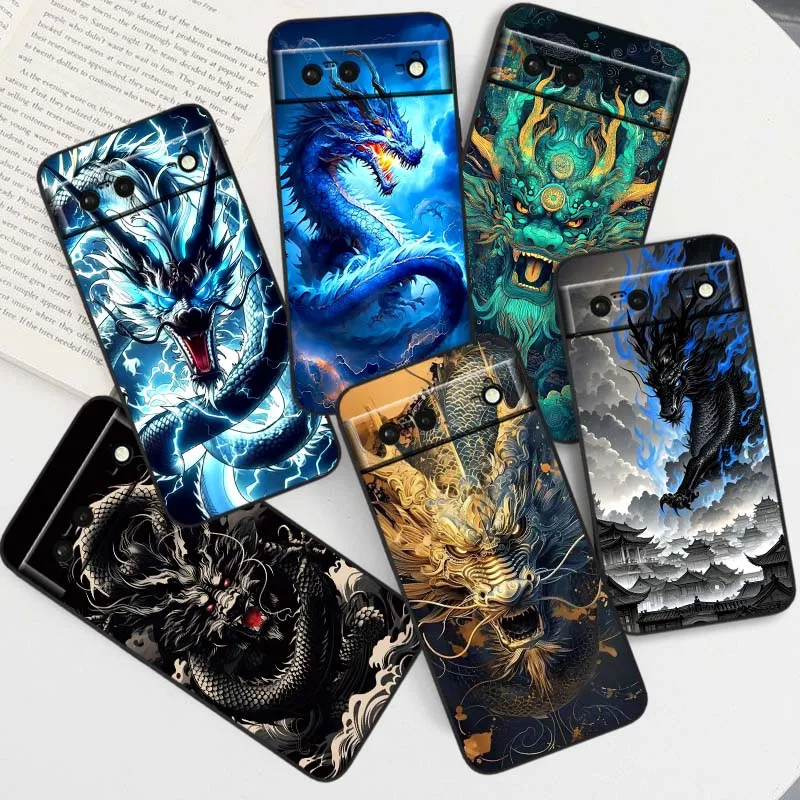 

Anime Dragon Cool Phone Case For Google Pixel 9a 9 8A 8 7 7A 6 6A Pro XL 2024 5G Black Soft TPU Silicone Cover