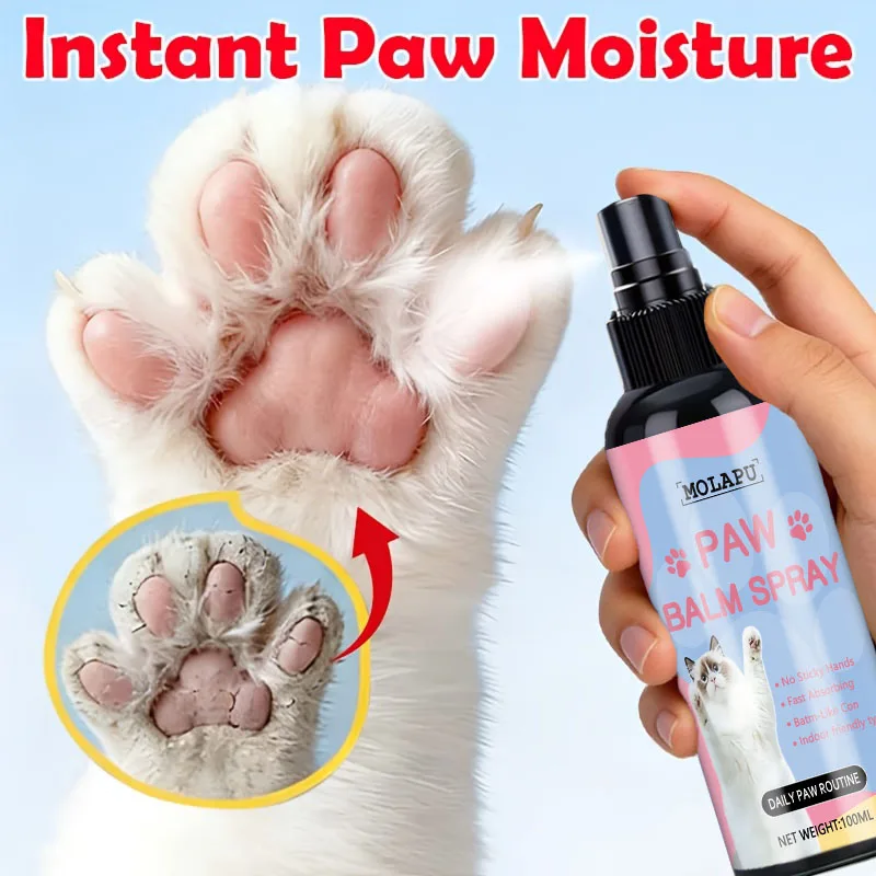 Instant Spray Paw Moisturizing Spray |   Plant-Based Moisturizer Suitable for the Dry and Rough Soles of Cats and Dogs' Paws, Helps Reduce Cracks and Dry Appearance, Spray-On, Pollution-Free Daily Care, Quickly Absorbed, Quick-Drying, Non-Greasy.