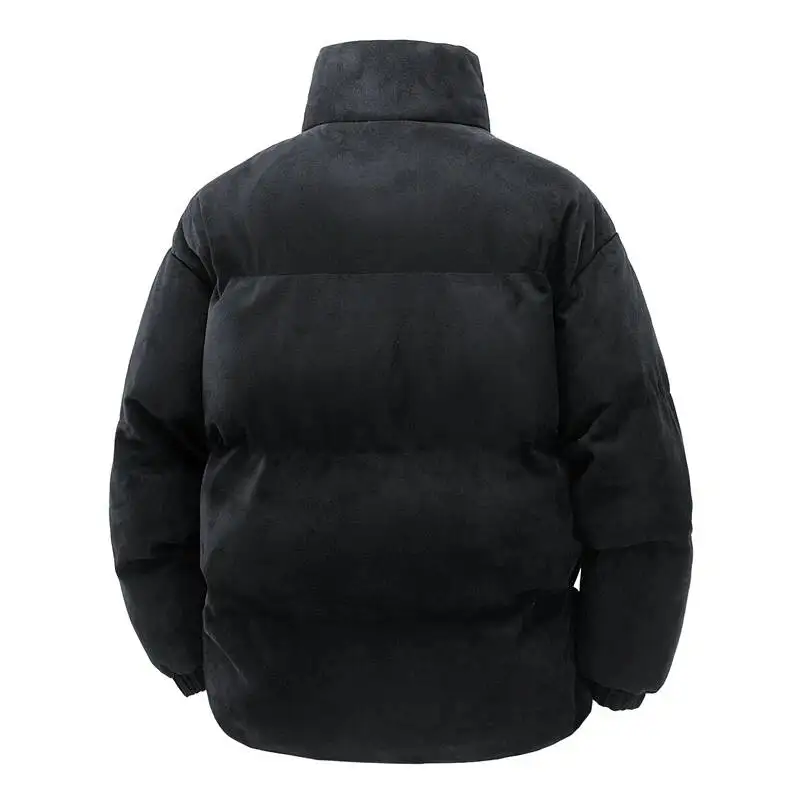 Chaqueta de algodón con cuello alto y forro polar grueso para hombre, abrigo de invierno a prueba de viento, abrigo de algodón y gamuza grueso para parejas, ropa de abrigo.