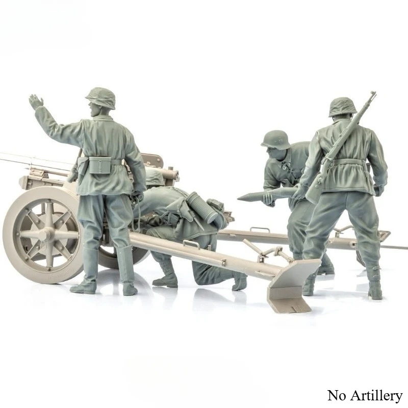 

1/16 Scale Diecast Resin Model Kit WWII German Field Artillery Crew 4 Figures Need To Be Assembled and Colored By Themselves