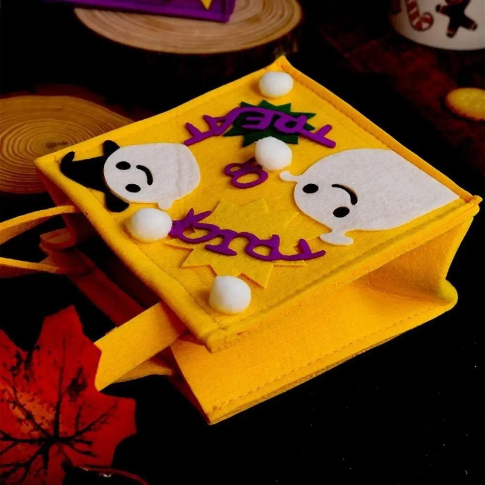 

Funny Pumpkin Head Halloween Gift Bag Ghost Felt Cloth Candy Snack Bag Treat Decorations Children's Tote Bags Party